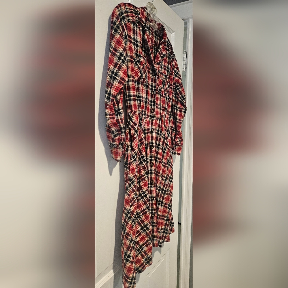 Tatyana Red and Black Plaid Long Sleeve Dress - Picture 3 of 7